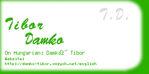 tibor damko business card